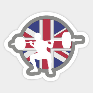 British Squat - Powerlifting Circle British Flag Sticker